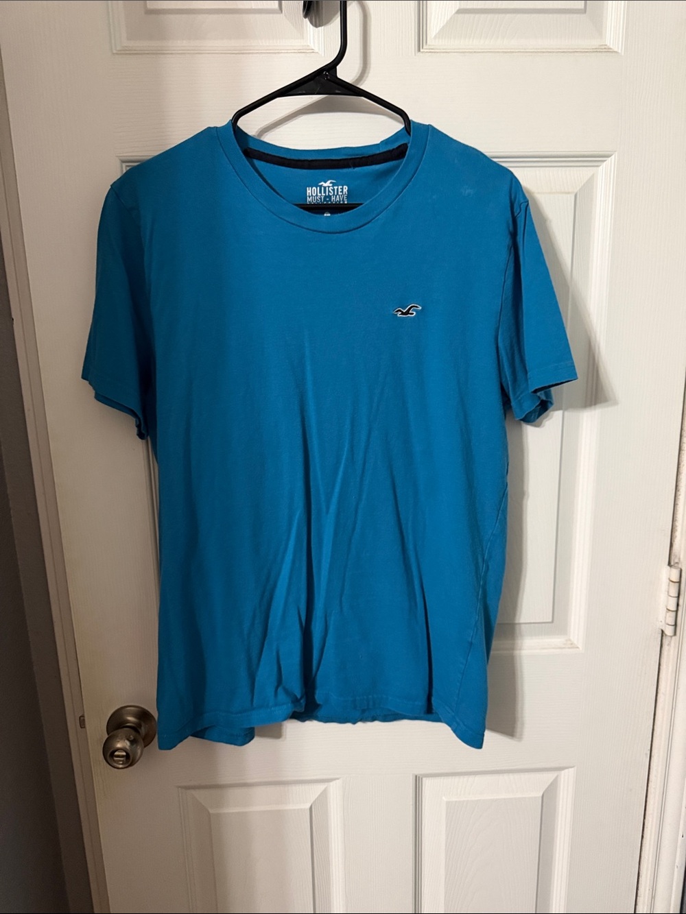 Hollister Men's Short-Sleeve Crew Tee in Bright Teal